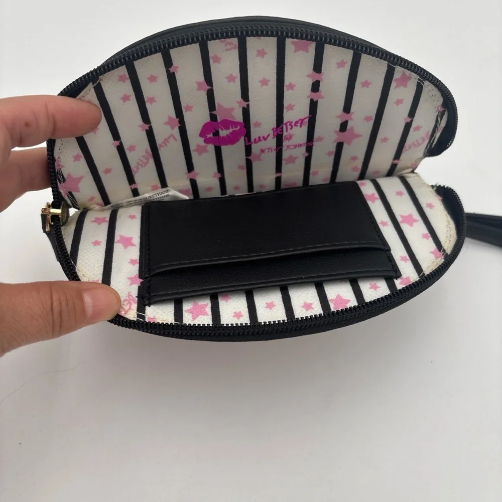 Betsey‎ Johnson Black and Pink Dog Baby Bag